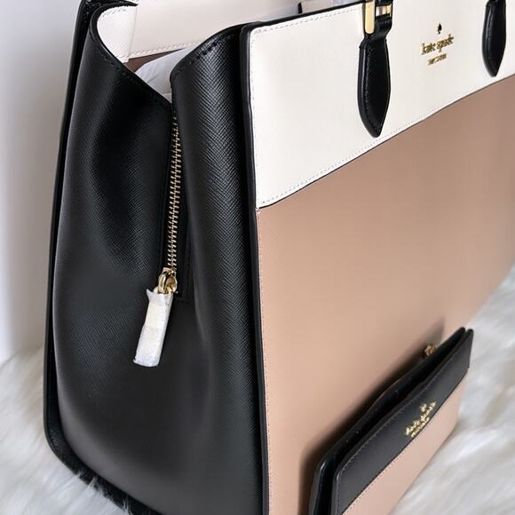 NWT Kate Spade Bundle Madison Colorblock Saffiano Leather Laptop Tote & Wallet - Picture 3 of 9